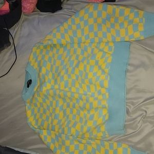 Yellow and blue cheakered Sweater